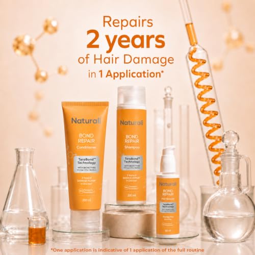 Image of Naturali Bond Repair Conditioner for Frizzy Hair & Dry Hair | Repairs Damaged & Frizzy Hair, Reduces Hair Breakage | Powered by TeraBond Science | With Keratin, Moringa Seed, Chia Seed, Vegetable Protein & Bamboo Extract | Repairs 2 Years of Chemically Treated Damaged Hair in 1 Wash | Paraben & Sulphate Free Conditioner | For All Hair Types | 200ml