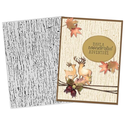 3D Textured Embossing Folders for Card Making, Wooden Lace Plastic Embossing Folders Grain Embossing Folder Craft Card Template for DIY Scrapbooking