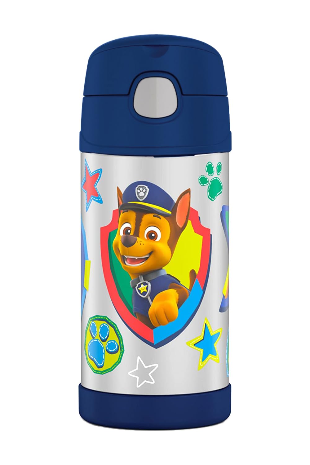 THERMOS FUNTAINER Water Bottle with Straw - 12 Ounce - Kids Stainless Steel Vacuum Insulated Water Bottle with Lid, Paw Patrol