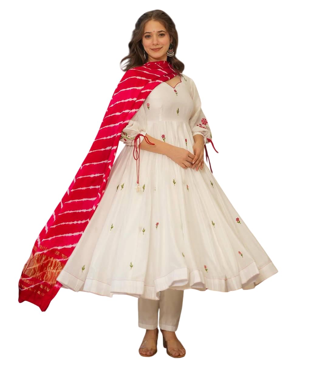 RANGRIWAAZ Women's Cotton Embroidered Pary wedding Fashion Anarkali Stitched Salwarsuit set-picture-36