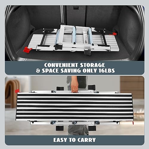 Work Platform Two Step Ladder, 50"×12"×27" Aluminum Platform, Heavy Duty Folding Work Bench Non-Slip 330 lbs Load Capacity for Washing Vehicles, Cleaning, Painting by GCCSJ - Image 6