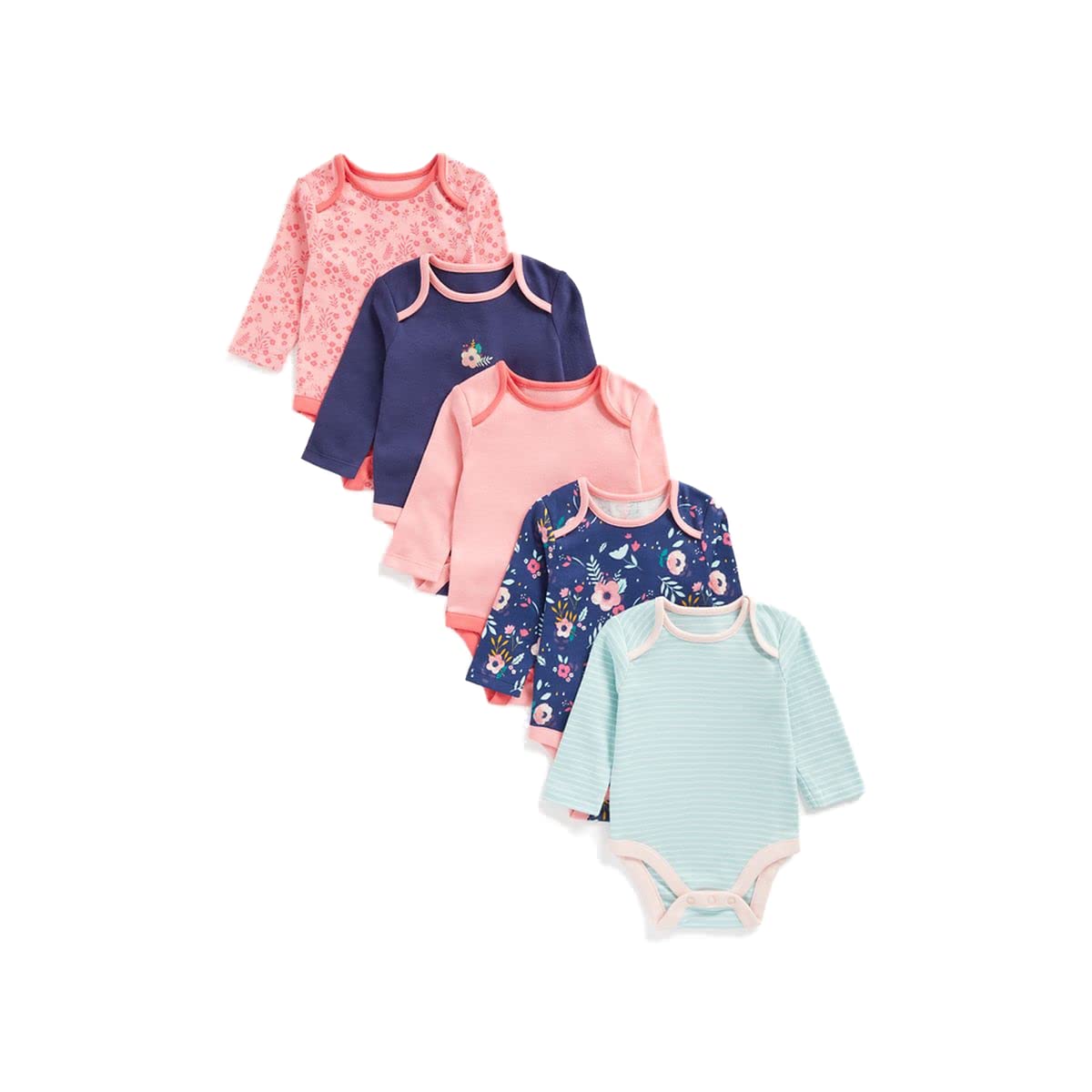 MothercareBaby Girl Floral Fancy Bodysuits - 5 Pack