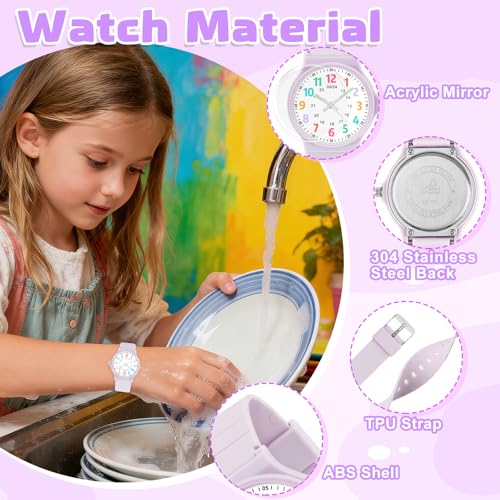 Image of Juboos Kids Watch Analog for Boys Girls Toddler, 3ATM Waterproof Wirstwatch Learning Time and Easy to Read