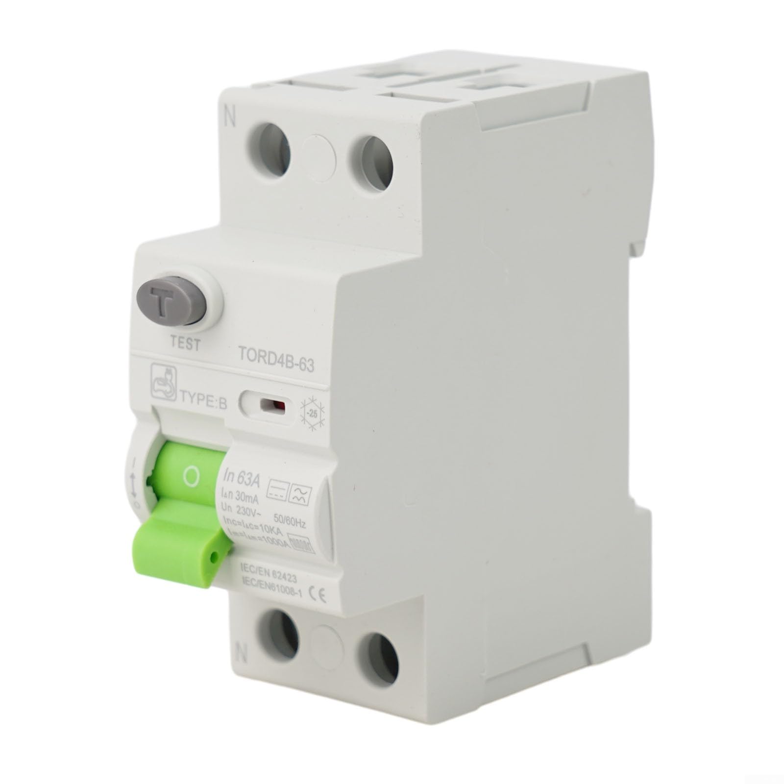Zuverlässiger Typ B Leitungsschutzschalter RCD DC Elektrisch 2P 63A 30MA Ausschaltleistung Typ B RCD Leitungsschutzschalter für schwere elektrische Lasten