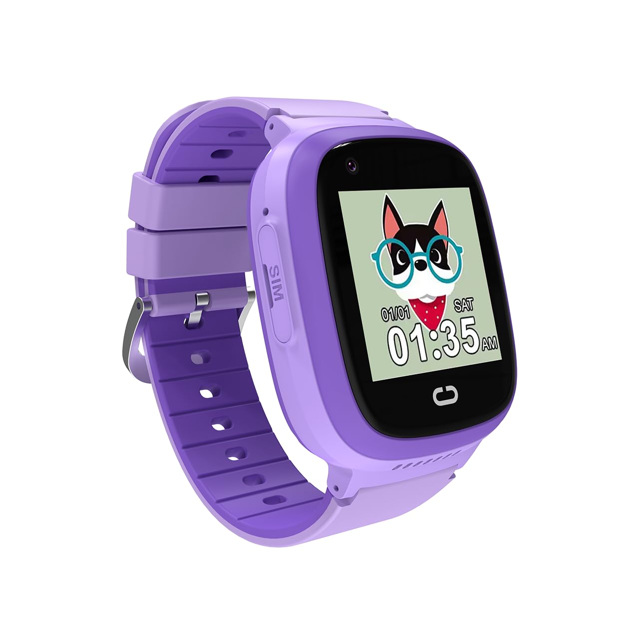 CANYON Sunny KW-48 4G Montre Intelligente GPS pour Enfants avec appels vidéo, appels vocaux, Jeux, Lecteur de Musique, Appareil Photo, Nano-SIM, étanche IP67, Violet