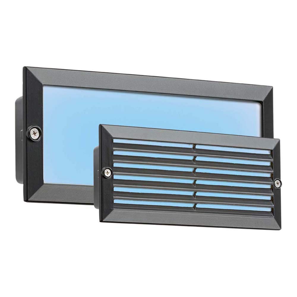 Knightsbridge Blue Led Recessed Brick Light, Aluminium & Glass, 5 W