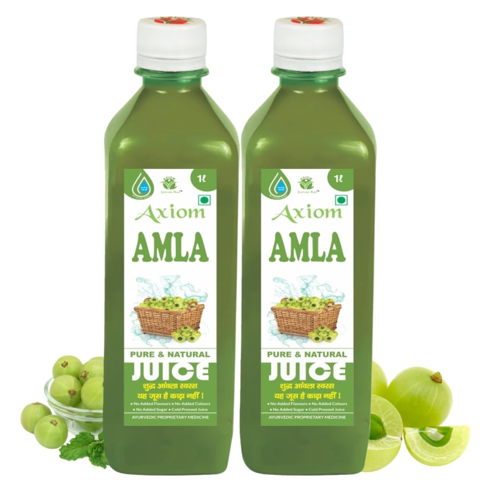 Axiom Herbal Amla Drink – 1L (Pack of 2) | Vitamin C Rich, Immunity & Digestion Support | Supports Hair, Skin & Eye Health | No Added Sugar