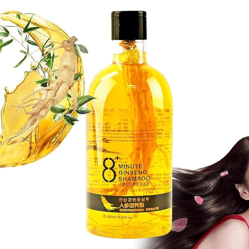 8 Minute Ginseng Shampoo, Ginseng Extract Root Nourishing Shampoo, Ginseng Shampoo Korean, Botanical Extracts Gently Nourish Hair, Hair Thickening Shampoo for Stronger, Thicker, Longer Hair