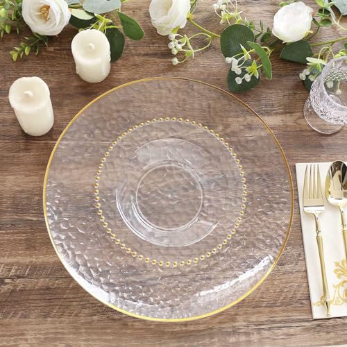 Efavormart DSP_BO4239_12_CLGD Efavormart 10 Pack Clear Plastic Soup Bowls With Gold Beaded Rim, Round Disposable Dessert Salad Bowls thumb #7