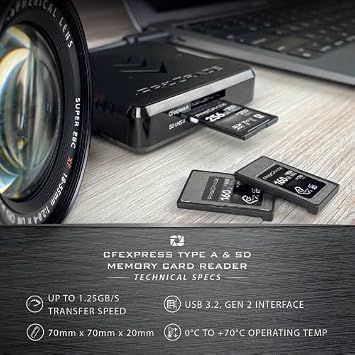 CFexpress Type A ve SDXC/SDHC UHS-II Çift Yuvalı Kart Okuyucu | USB 3.2 Gen 2 | ProGrade Digital (PG09) tarafından