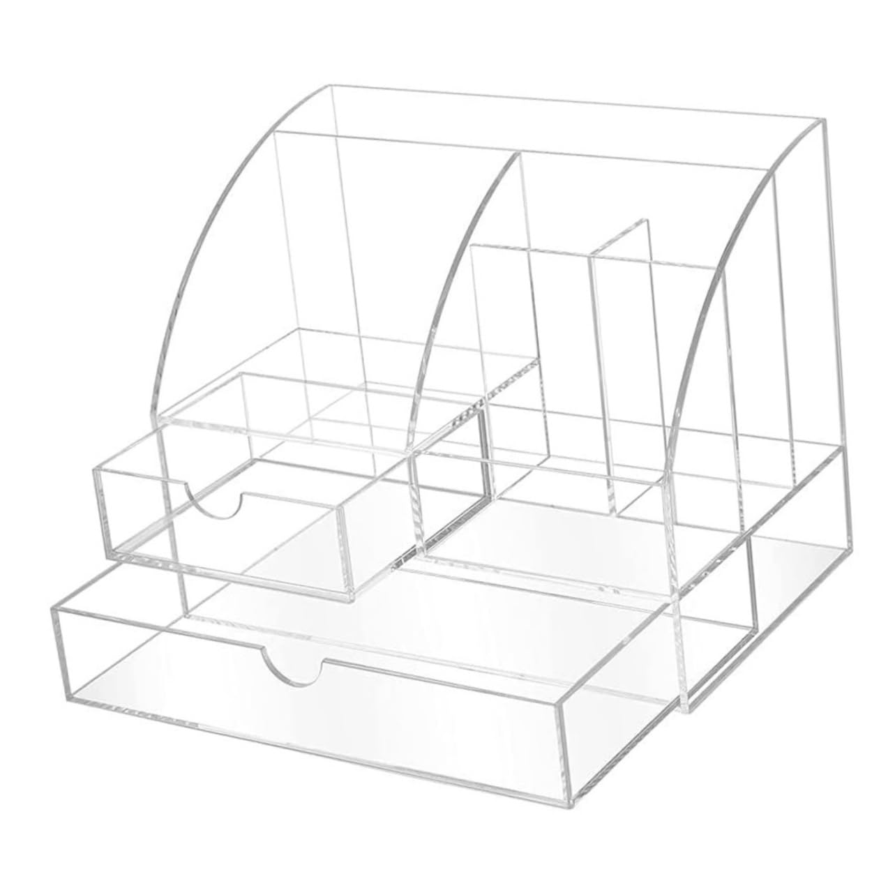 Organizador Acrílico Transparente De Escritorio con Cajones, Multiuso para Cosméticos, Joyas y Papelería, Diseño Multifunción, para Oficina y Tocador, Caja De Almacenamiento Apilable