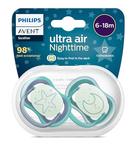 Chupeta Ultra Air Night 6-18 Meses Philips Avent Azul - 2 unidade...