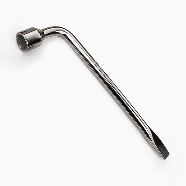 L Shaped Wheel Wrench Heavy Duty Lug Hex Nut Bolt Socket Spanner Key for Car Truck Tire Repairing (17mm)