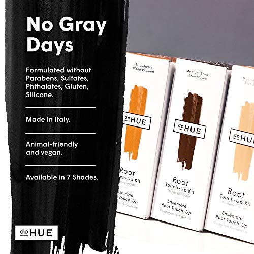 Dphue Root Touch-Up Kit - Black, 2 Applications - Permanent Grey Hair Touch Up & Root Cover Up Solution - Low Ammonia, Salon-Quality Creme Hair Color Made In Italy #TOP5
