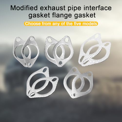 Image of Mandark 2PCS Car Exhaust Gasket, 2.5 Inch Vehicle Exhaust Flange Gasket with 2-Bolt, Automotive High Temp Exhausting Manifold Gasket Accessories, Universal for SUV, Sedan, Truck