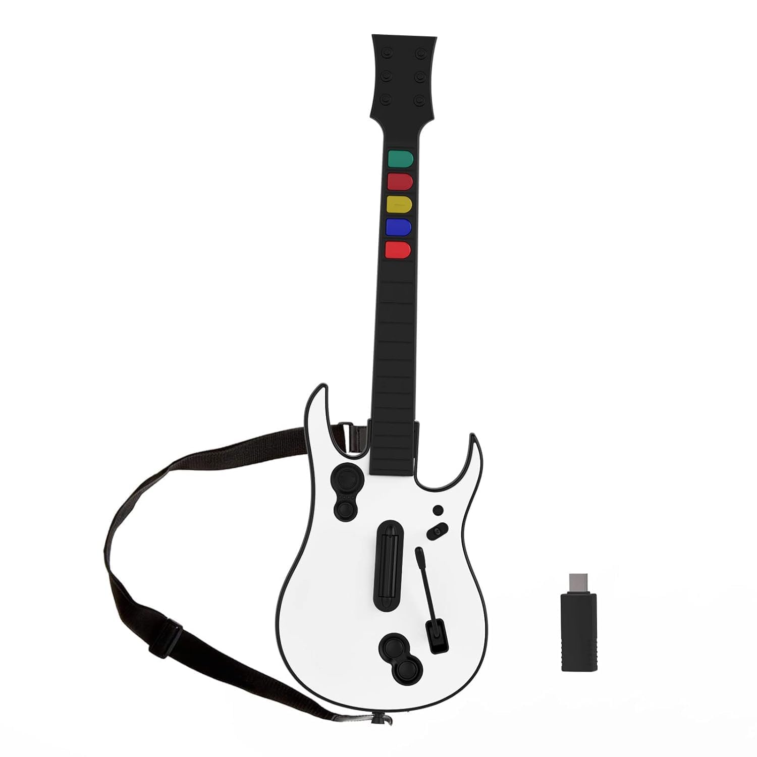 – DOYO Guitar Hero Guitar, Wireless PC Guitar Hero Controller for PlayStation 3 PS3 with Dongle for Clone Hero, Rock Band Guitar Hero Games, White