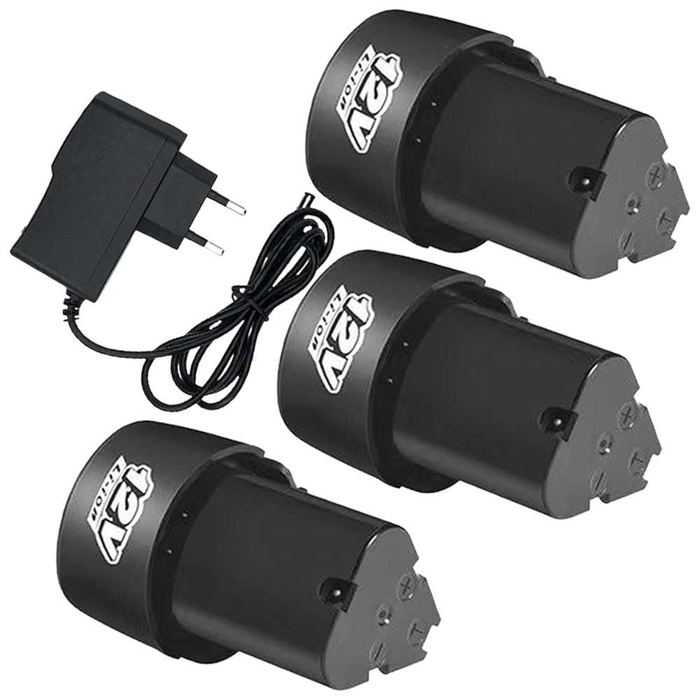 Replacement Battery for 12V Drill/Screwdriver Machine with 12V Charger Adapter (3Pcs Battery, 1Pcs Charger)-image-17