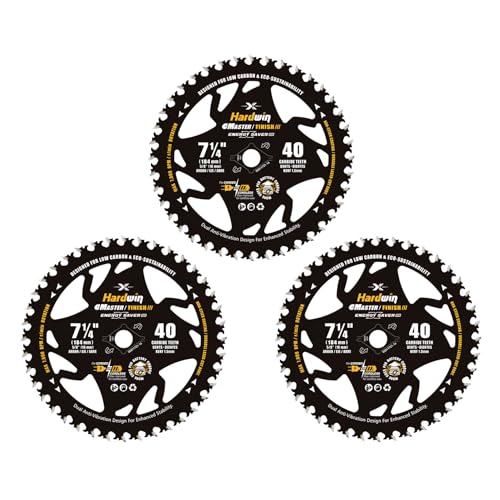 HardWin 7 1-4 Inch Framing Circular Saw Blade-3Pack, 40T ATB Carbide Teeth, Lightweight for Cordless Saws. Super Thin Kerf for Cutting Wood, Plywood, MDF, OSB, Hardwood, Softwood & More.