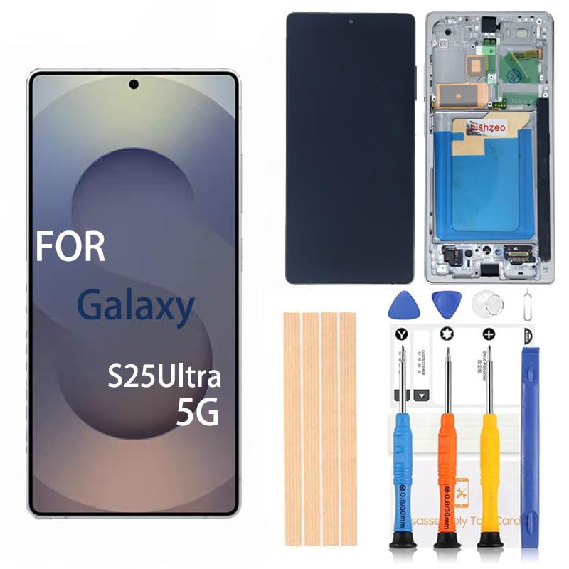 Image of OEM 6.9 inch Super Amoled Digitizer for Samsung Galaxy S25Ultra 5G Screen Replacement SM-S938U U1 Touch Display, Full HD Assembl US Version with Titanium White Silver Frame +Ultrasonic Fingerprint
