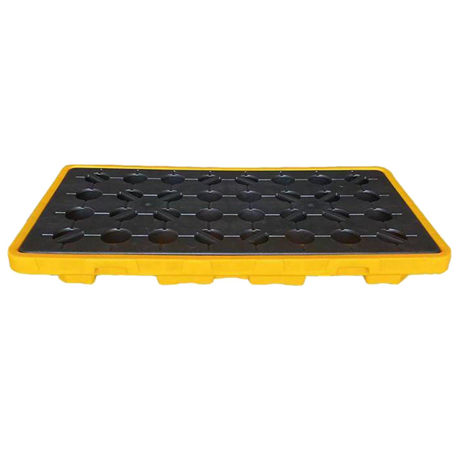 QUSYZD Modular Spill Containment Tray - Durable Polyethylene Oil Spill Platform with Drain Outlet & Grating for Garage, Factory, Tank Leaks - Effective Spill Manage,51.18x26.77x5.91in/130x68x15CM