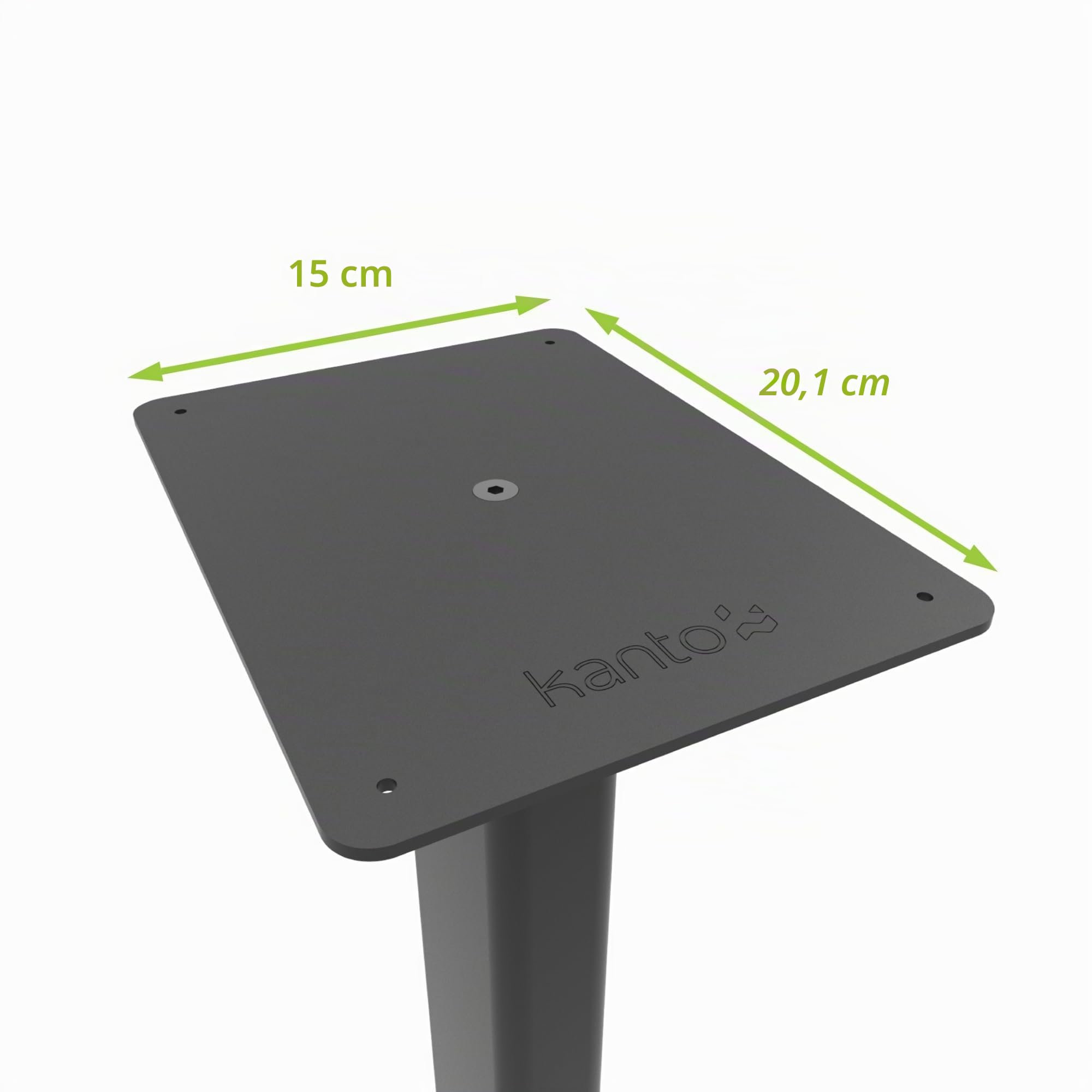 Kanto ST28 28" Universal Floor Speaker Stands for Bookshelf Speakers up to 13.6 kg | Pair | Black Steel w/Black MDF Base