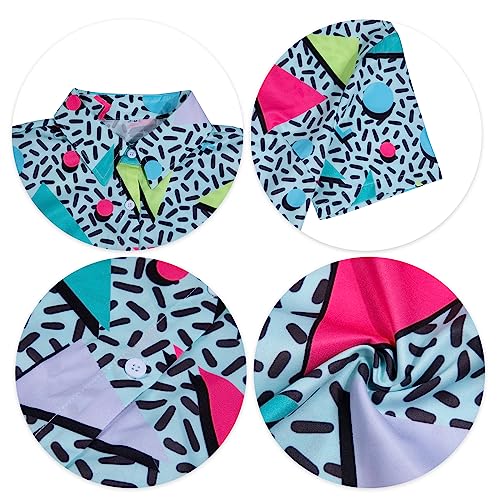 80s 90s Outfits Shirt Women Retro Disco Party Button Up Tshirt Hawaiian Beach Short Sleeve Blouse Top4