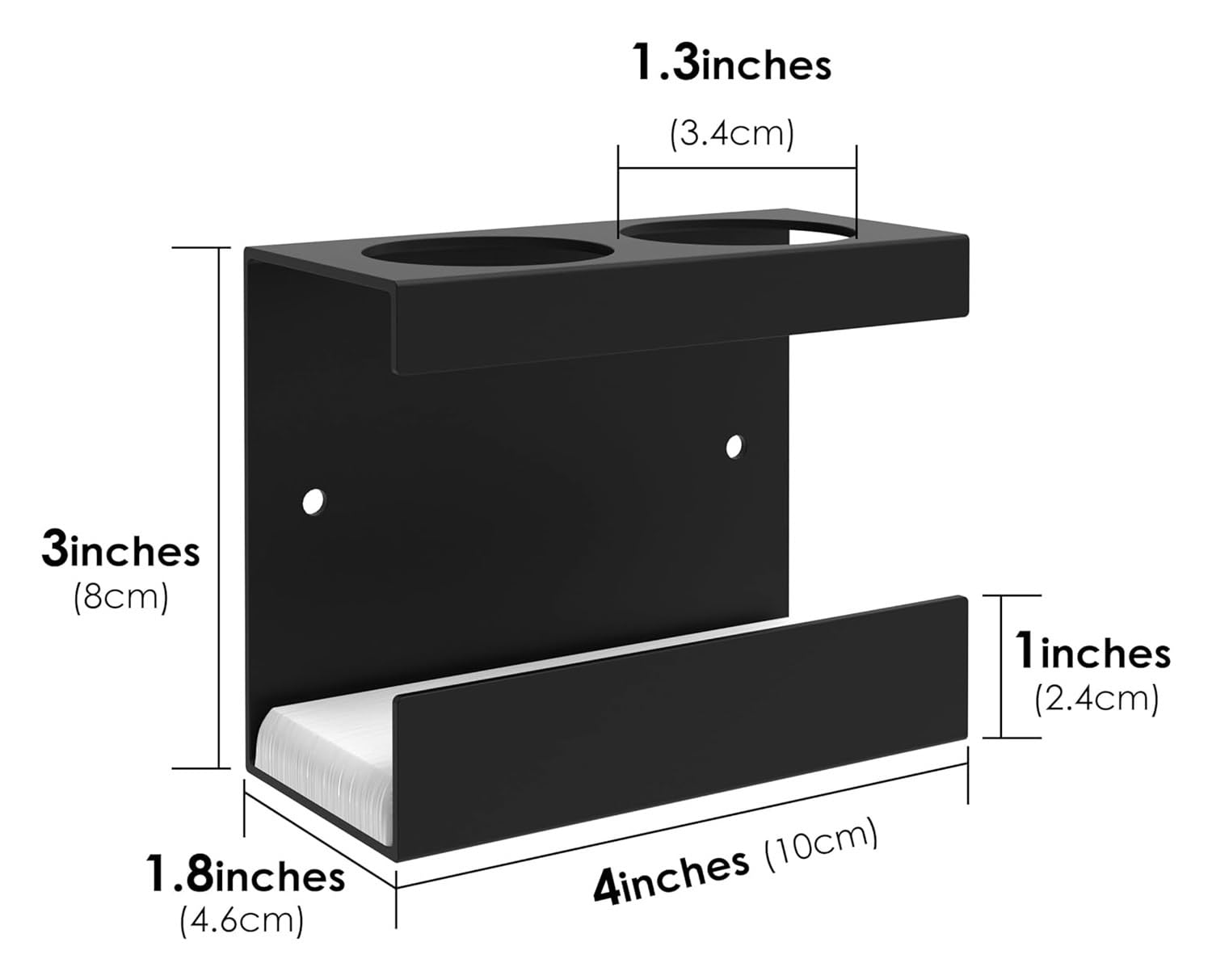Portaspazzolino elettrico da parete in alluminio per bagno, doccia, portaspazzolino, organizer da bagno (30 cm, nero)