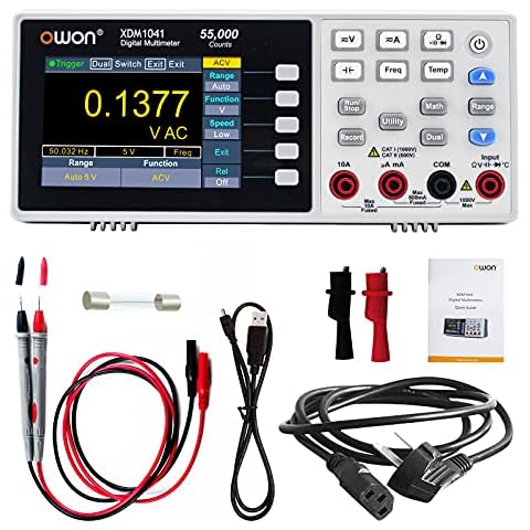 OWON XDM1041 Mini Desktop Digital Multimeter, 3.7in LCD Mini Digital Multimeter True RMS Temperature Tester Meter Cover