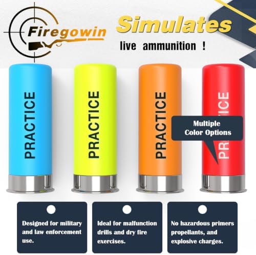 Pro Dummy Rounds Snap Caps-Reusable 9mm&12GA&50&45&380ACP Training Rounds for Safe Dry Fire Practice, Durable with Secure Primer Design, Multiple Color Options Detail