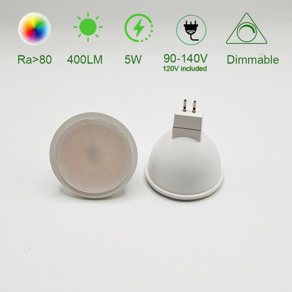 Generic Mr16 gu5.3 led Bulb 120v dimmable 5W 2700K Warm White Spot Light Equivalent to 40w 50w Halogen Bulb for Tracking Light (110-130V Dimmable 2700K)