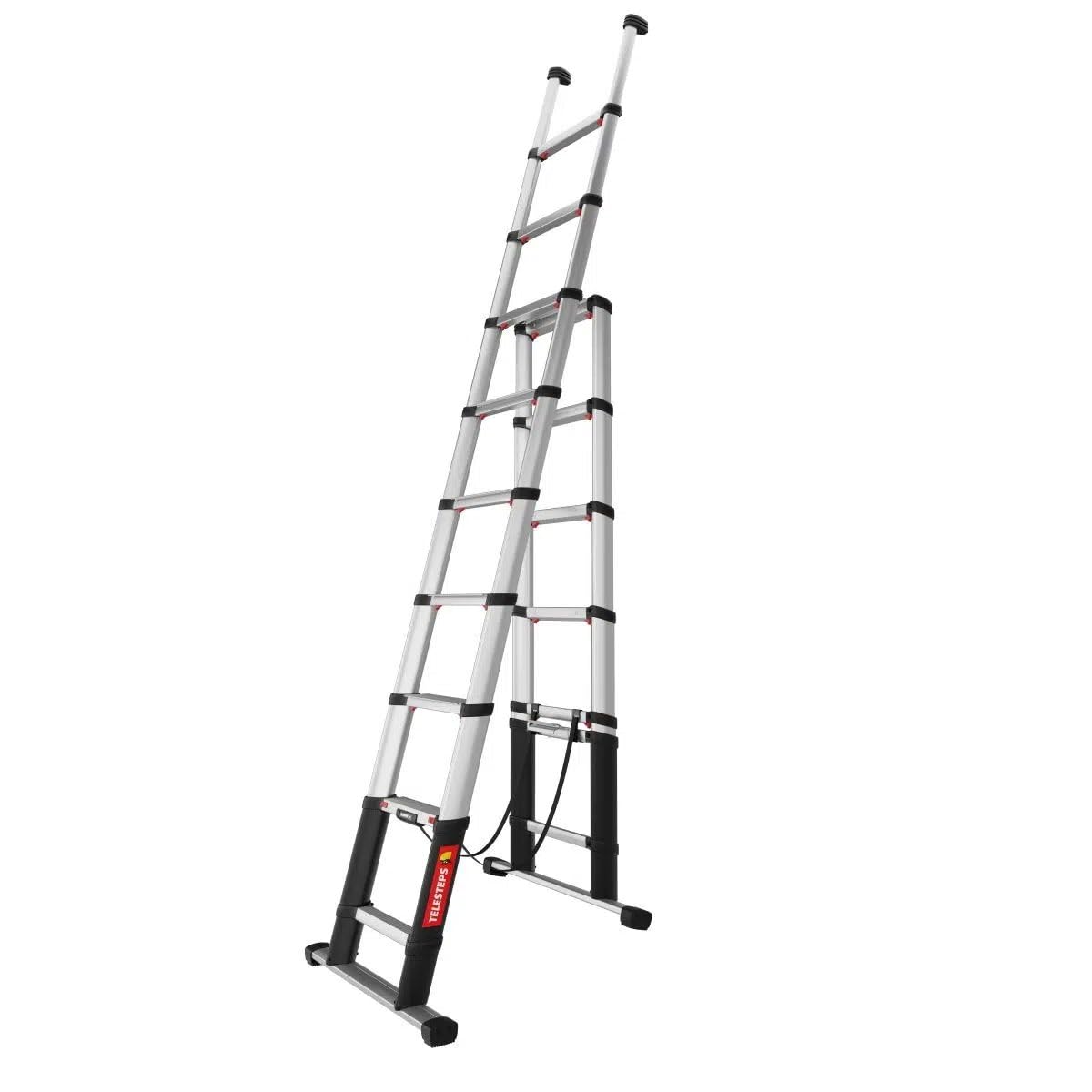 Teleskopleiter 3m mit 3-in-1 Funktion von TELESTEPS I Made in Sweden I Combi Line I Multifunktions-Bockleiter mit patentiertem Premium Design I Anti-Rutschprofil I EN 131 I 72430-681