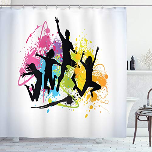 ABAKUHAUS Juventud Cortina de Baño, Saltos Adolescentes Pintura de Ae