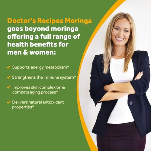 Doctor's Recipes Moringa 11,000 mg Strength, Complete Green Superfood, Natural Antioxidant Support, Non-GMO, 90 Vegan Caps, No Caffeine Soy Gluten - Image 4