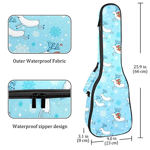 Housse pour ukulélé de Noël avec cerfs et housse pour ukulélé soprano ténor concert 68 cm Épaisseur 10 mm - Les Beatles, Paul McCartney, John Lennon, RIngo Starr, George Harrison Housse pour ukulélé de Noël avec cerfs et housse pour ukulélé soprano ténor concert 68 cm Épaisseur 10 mm – Image 5