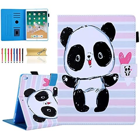 Dteck Folio Case for iPad Air (3rd Gen) 10.5" 2019 / iPad Pro 10.5-Inch 2017 - Slim Lightweight Stand Smart Cute Case Shell Protective Leather Wallet Cover with Auto Sleep Wake Feature, Cute Panda Cover