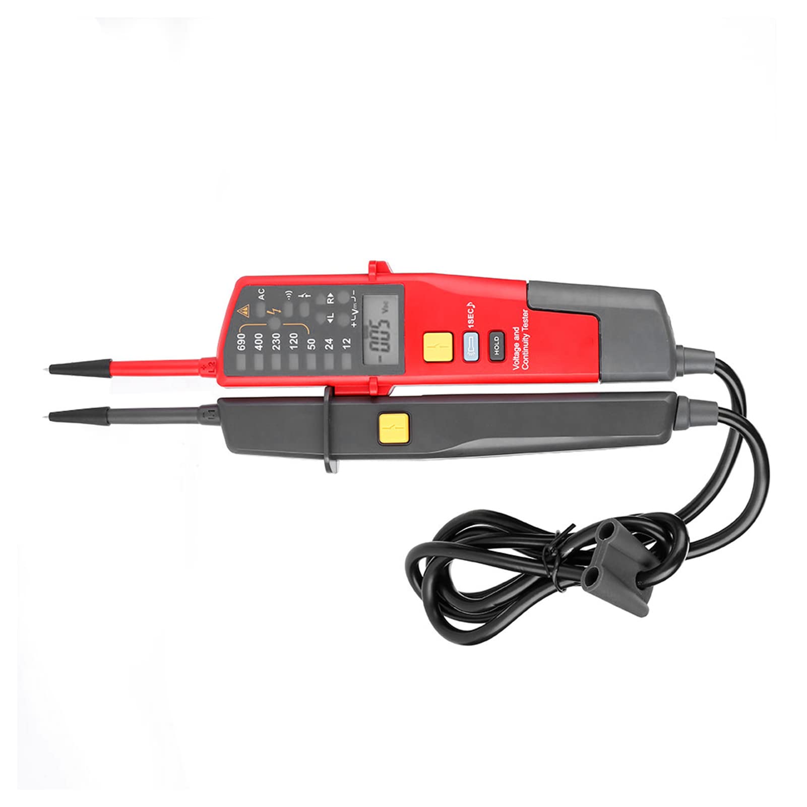 Hyuduo Tester Ciągłości Napięcia UT18C, Miernik Napięcia z Automatycznym Zakresem i Wyświetlaczem LCD, Testowanie AC DC do 690 V dla Elektryków i Użytkowników Domowych