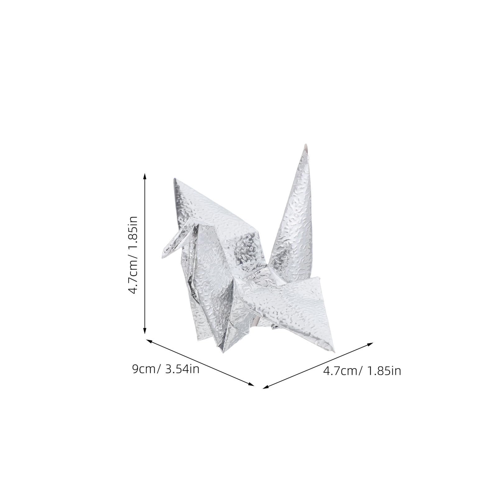 50 Gru Origami Argento Prefabbricate da 10 Cm Decorazioni Origami da Appendere per Matrimoni, Compleanni e Shower, Ciondoli Leggeri per Decorazioni Fai da Te e Allestimenti