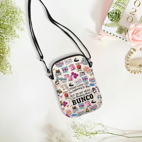 In My Head I Am Thinking About Bunco Gift Bunco Dice Game Gift Bunco Gambling Gift Crossbody Bag4