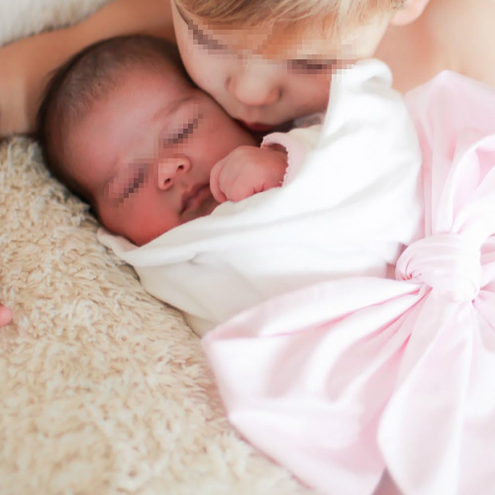 FSSTUD Newborn Swaddle Sash Maternity Bow Sash Baby Swaddle Wrap Sash Infant Bowknot Blanket Newborn Photography Props for Girls Boys Pink - Image 4