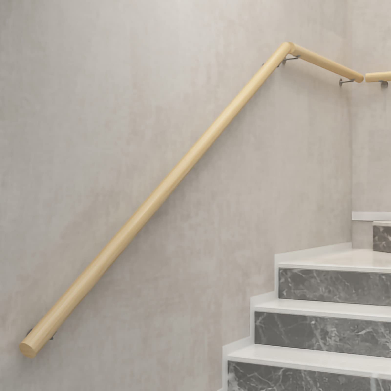 KHLMSRXJ Stair Handrail Taircase Handrails Banister Wooden Handrails for Indoor Stairs Non-Slip Wall Support for Bars/Lofts/Kindergarten/Corridor Staircase Grab Bar/80Cm/2.6Ft