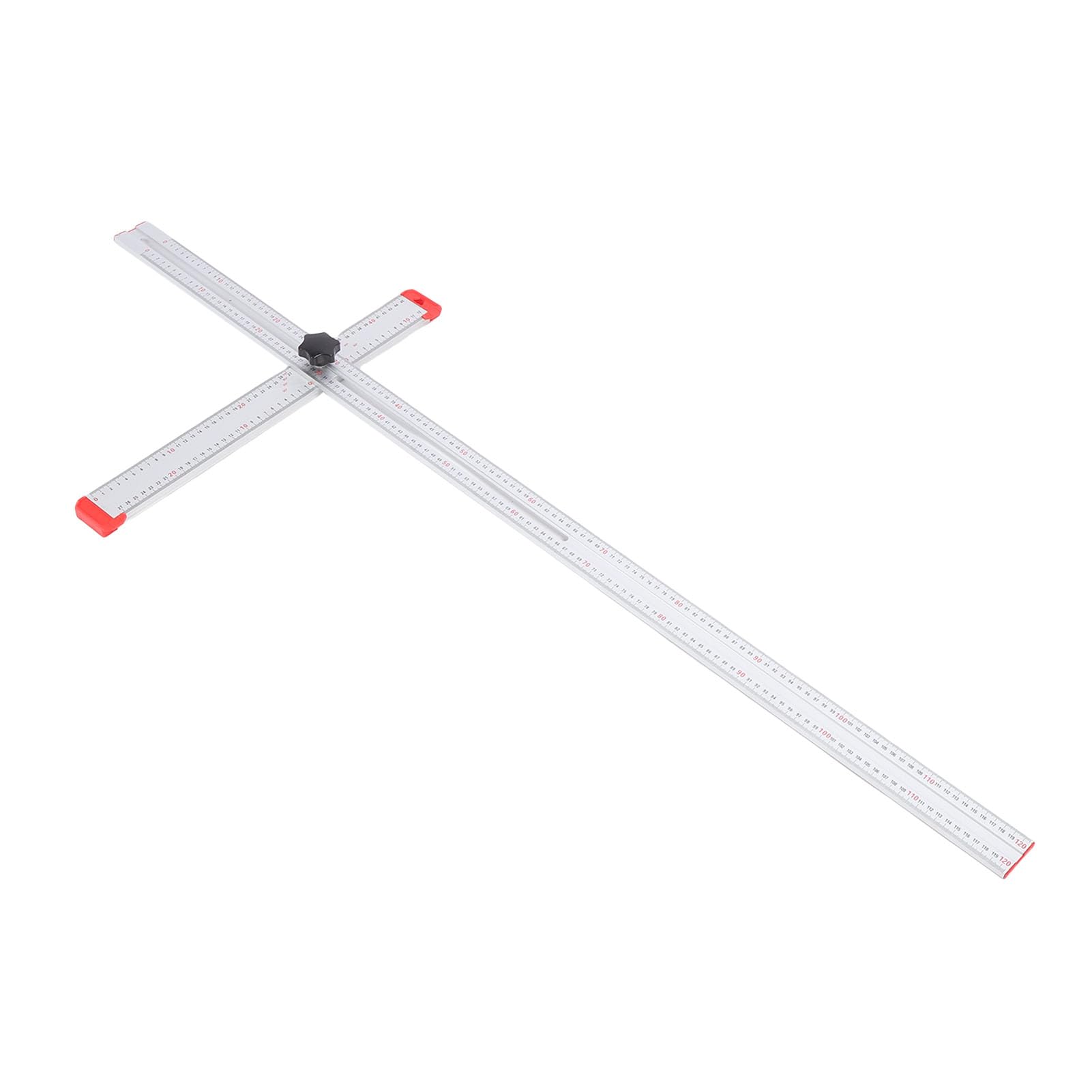 Squadra a T per Cartongesso, Lunghezza Regolabile 120 Cm e Righello in Lega di Alluminio con Angolo da 0 a 90 Gradi, Squadre da Carpenteria Squadra Regolabile con Scala Bidirezionale per