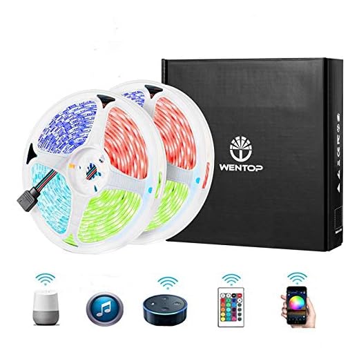WenTop LED Light Strip, WiFi Wireless Smart Phone Controlled RGB Led Strip Lights Kit Led Lights 32.8ft(10M) 300leds LED Strip,Works with Android and iOS System,IFTTT,Google Assistant and Alexa