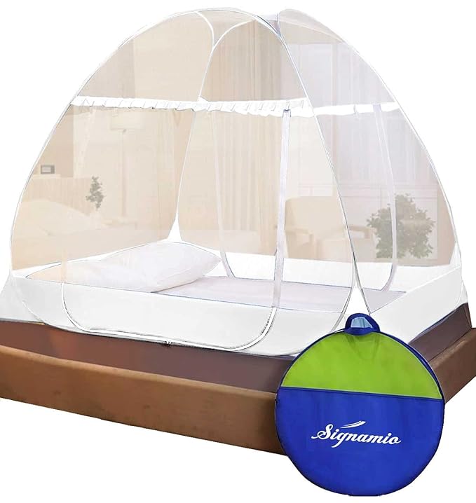 SIGNAMIO® Mosquito Net Polyester Foldable Sleeping Double Bed Nets for