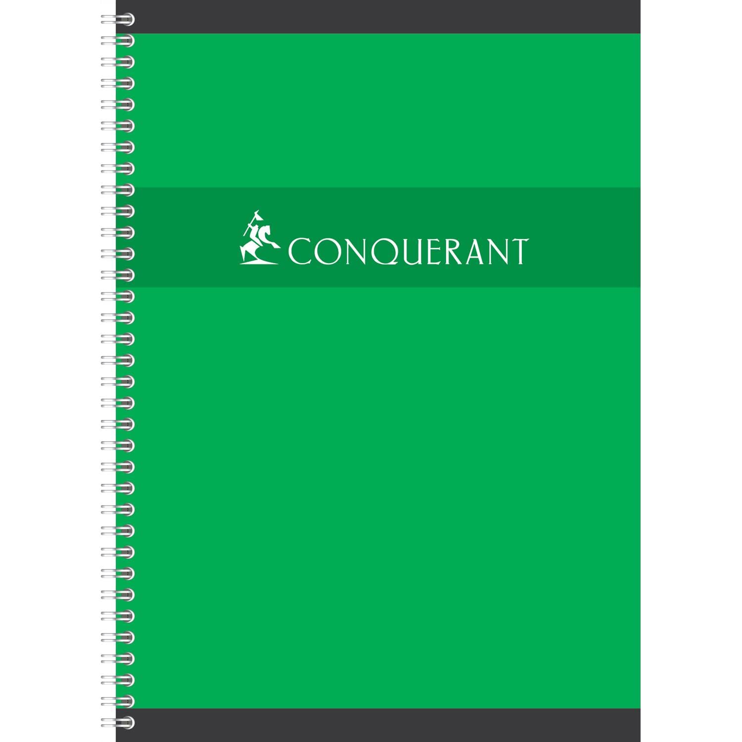 CONQUERANT Lot de 10 Cahiers à spirale A4 petits carreaux 180p 70g coloris aléatoire