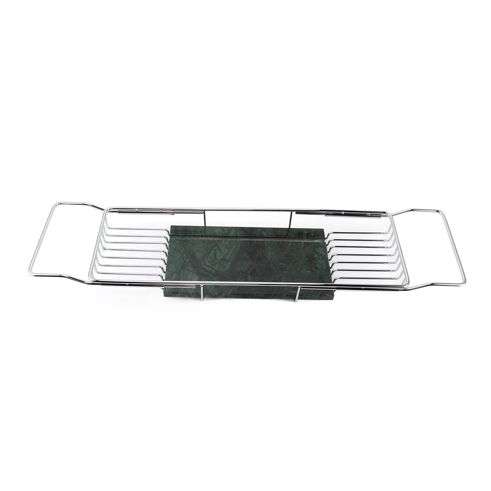 Bandeja para Bañera, Estante para Bañera Antideslizante de Diseño Retráctil Expandible, Estante para de Mármol de Acero Inoxidable con Orificios de Drenaje para Baño, Cocina, Organizador de