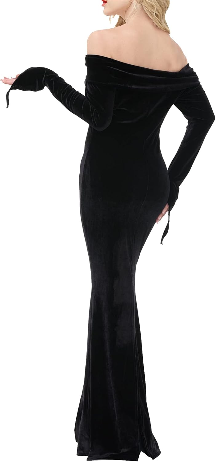LVCBL Halloween Dress Off Shoulder Long Sleeve Bodycon Dress Halloween Gothic Costumes S-2XL - Image 4