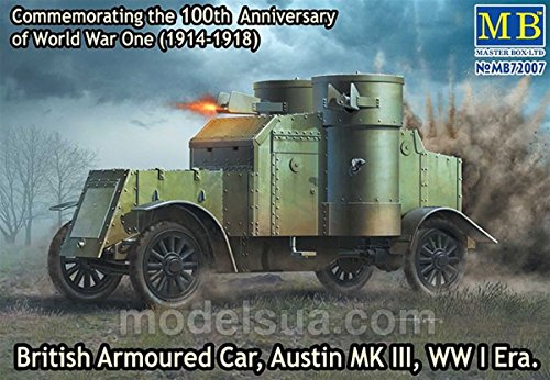 Austin MK III blindé Britannique Masterbox 1:72 détails historiques et pièces en gris