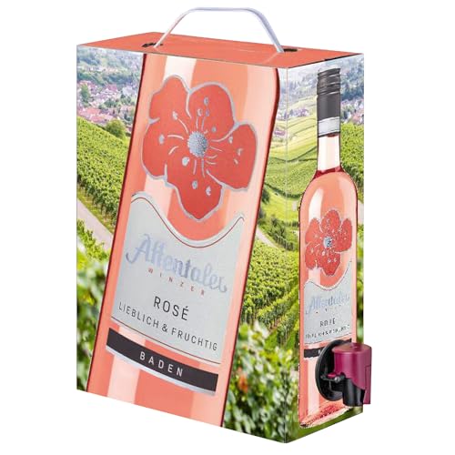 Affentaler 3 L Wein Box Spätburgunder Rosé lieblich & fruchtig – Bag in Box 3 Liter – Frischer Rosewein für Party, Tasting – Wein Geschenk Set für Geburtstag, Camping, Festival, Spargel