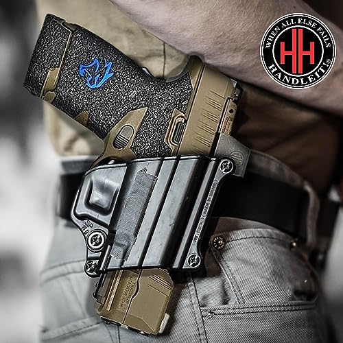 Handleitgrips Textured Rubber Gun Grip Enhancement For Springfield Hellcat With Blue Insert And 13Rd Magazine Grip #TOP5