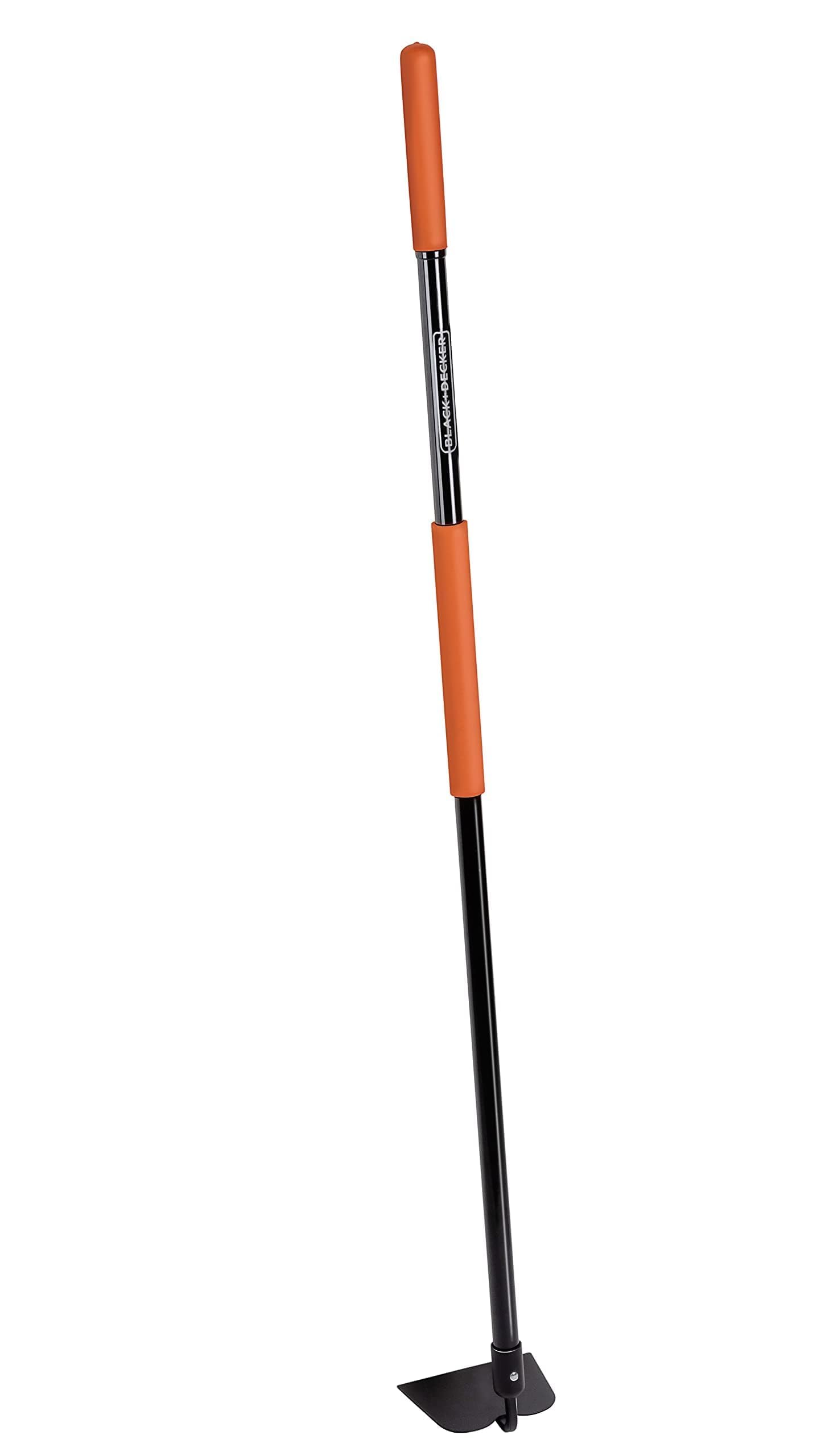 Black+Decker Motyka ogrodowa z trzonkiem – 146 x 16 x 14,5 cm – 990 g – motyka – pielenie chwastów i uprawa gleby – czarna/pomarańczowa
